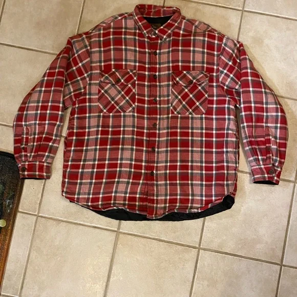 Red and black Plaid Button-Up Shirt - Picture 2 of 6